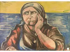 La Beppa by Fernando Farulli, 1923, mixed media on cardboard, offered Oct 2019