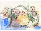 Sergio Scatizzi, Still Life with Flowers, 1918, mixed media on paper