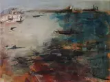 Sergio Scatizzi, Lagoon, 1918, tempera on cardboard