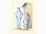 Male Figures by Nino Tirinnanzi, 1923, mixed media on paper, offered Oct 2019