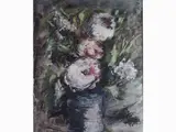 Sergio Scatizzi, Flowers in a Vase, 1918, mixed media on paper laid on cardboard