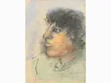 Sergio Scatizzi, Male Portrait, 1918, pencil on paper partially laid on cardboard