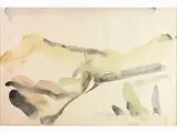 Sergio Scatizzi, Lanscapes, 1918, pair of watercolors on cardboard