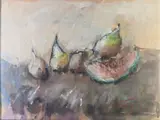 Sergio Scatizzi, Still Life with Fruit, 1918, mixed media on paper