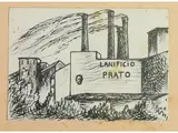 Woolen Mill in Prato by Ottone Rosai, 1895, indian ink on paper, offered Oct 2019