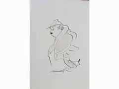 Neri Nannetti, Caricatures, 1890, two mixed media sketches on paper