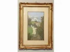 Gino Tommasi, Tuscan View, 1880, oil on panel
