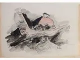 Baccio Maria Bacci, Compositions with Figures, 1888, two mixed media sketches on cardboard