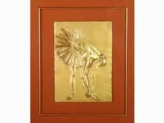 Dancer by Francesco Messina, 1900, gilded low- relief metal plaque, offered Oct 2019