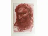 Pietro Annigoni, Portrait of a Man, 1910, red chalk on paper partially laid on cardboard