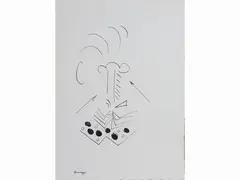 Composition by Ivo Pannaggi, 1901, indian ink on paper, offered Oct 2019