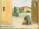 Il gioco della toppa by Nino Tirinnanzi, 1923, oil on cardboard, offered Oct 2019