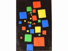 Composition 1958 by Fernando Melani, 1907, oil on paper, offered Oct 2019