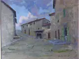 Adolfo Tommasi, View of a Town, 1851, oil on cardboard