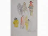 Giovanni March, Study for Figures, 1894, watercolour on paper