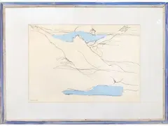 Composition with Nude 1971 by Ugo Guidi, 1912, ink and tempera on cardboard, offered Oct 2019