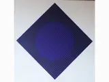 Lozenge shaped composition in green and blue by Victor Vasarely, 1906, silk-screen print, offered Oct 2019