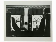 John Kennedy during a meeting, 1961 by Cornell Capa, 1918, vintage gelatin silver print, offered Jun 2019