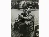 Pierluigi Praturlon, Ritratto di Vittorio de Sica e Maximilian Schell sul set del film "I sequestrati di Altona" 1962, 1924, vintage gelatin silver print