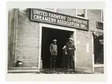 Carl Mydans, Milk Cooperative e Going to the opening, 1907, lot of two gelatin silver prints on resin coated paper