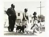 Peter Stackpole, Alfred Hitchcock with family and dogs, 1913, vintage gelatin silver print on baryta paper