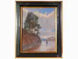 Raffaello Gambogi, Landscape with Figure, 1874, oil on cardboard