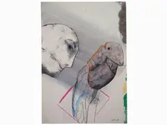 Carmelo Zotti, Composition with Figure 1968, 1933, mixed media on paper
