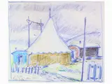 Silvio Polloni, Landscape 1969, 1888, pastel on paper