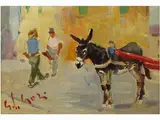 L'incontro di amici by Gino Paolo Gori, 1911, oil on panel, offered Jun 2019