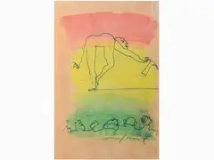 Franco Rognoni, Composition, 1913, mixed media on paper partially laid on cardboard