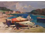 View of Port by Carlo Domenici, 1898, oil on panel, offered Jun 2019