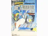 Aldo Gentilini, View of a City, 1912, mixed media painting on carboard