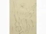 Sante Monachesi, The Guitar Player, 1910, pencil on paper