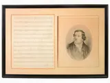 Gioachino Rossini, Manuscript Sheet Music, 1792, dated and signed 'Paris