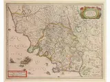 Jan Janssonius, Map of Siena with The Ducato di Castro, 1588, etching