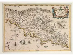Jan Janssonius, Map of Tuscany, 1588, etching