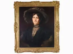 Portrait of a Woman by Theodor Blake Wirgman, 1848, oil on canvas, offered May 2019