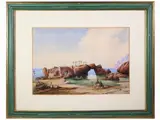 Achille Carelli, Seascape with Figures, 1852, watercolour on cardboard