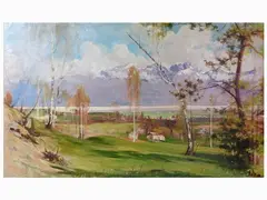 Mountain Landscape by Luigi Cima, 1860, oil on canvas, offered May 2019