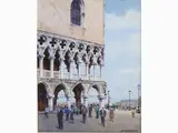 Angelo Maria Crepet, View of The Palazzo Ducale in Venice, 1885, watercolour on paper laid on cardboard