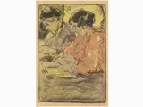 Ludovico Tommasi, Women Reading, 1866, mixed media on paper
