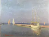 Umberto Maestrucci, The Mole in Viareggio, 1897, oil on cardboard