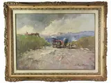 Ferruccio Rontini, Tuscan Landscape with Herds, 1893, oil on panel