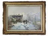 Ferruccio Rontini, La neve, 1893, oil on panel
