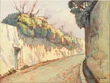 View of Tuscan Street by Gino Romiti, 1881, oil on panel, offered May 2019