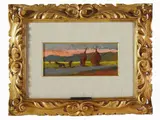 Giovanni Bartolena, Tuscan Landscape, 1866, oil on cardboard