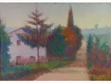 View of Tuscan Street by Dino Migliorini, 1907, oil on faesite, offered May 2019