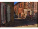 View of a Town 1974 by Silvestro Pistolesi, oil on cardboard, offered May 2019
