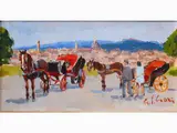 Piazzale Michelangelo in Florence by Gino Paolo Gori, 1911, oil on canvas board, offered May 2019