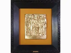 Gesù tra i fanciulli by Pericle Fazzini, 1913, golden plated silver relief, offered May 2019